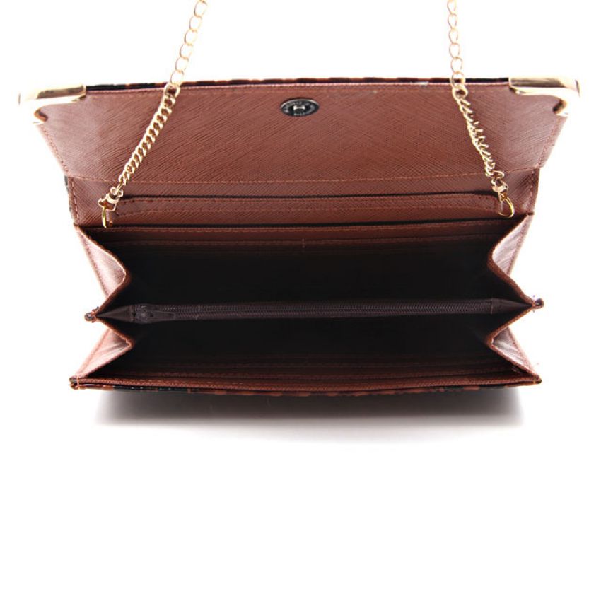 The Glossy Python Wallet  Umber Brown